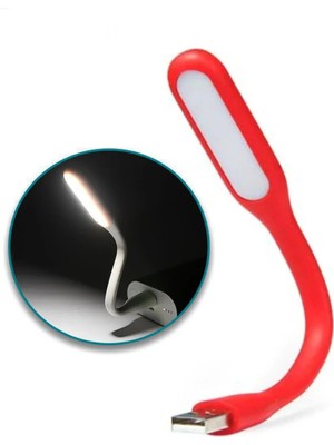 Derwell USB LED Lamba Katlanabilir Pc Laptop Klavye Aydınlatma Esnek Bükülebilir Powerbank/bilgisayar/laptop Gibi USB Bağlantısı Olan Cihazlarda Kullanabilirsiniz Kırmızı