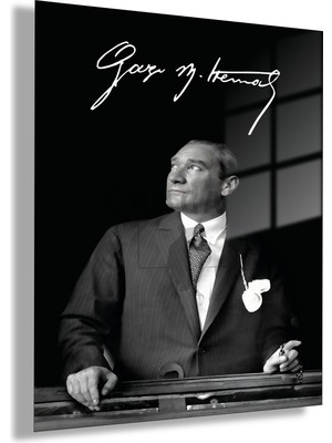 Gaagart Temperli Gerçek Cam Tablo Makam Panosu Atatürk Imzası