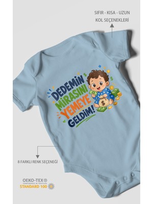 Morivo Kids Dedemin Mirasını Yemeye Geldim! Kısa Kollu Bebek Body %100 Pamuk