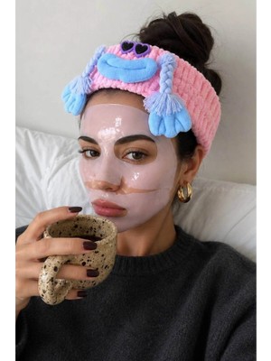 Zurafa Shop Pembe Renk Canavar Figürlü Peluş Saç Bandı - Sevimli Makyaj ve Maske Bandı