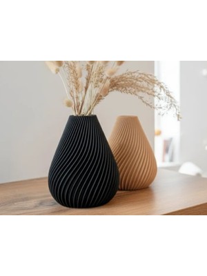 Baba Oğul 3D 3D Baskı Modern Dekoratif Vazo – Minimalist Tasarım | Ev ve Ofis Dekorasyonu - 15 cm Vazo