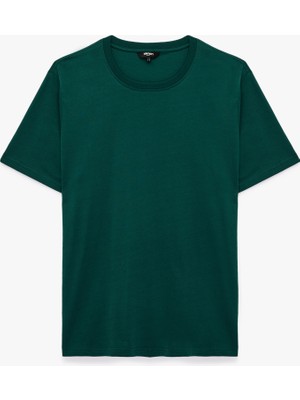 Koton Pamuklu Kısa Kollu Bisiklet Yaka Slim Fit Erkek Basic Tişört