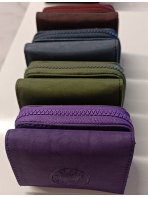 Ases Store Kadın Kırınkıl Kumaş Çıtçıtlı ve Fermuarlı Şık Cüzdan Kartlık Aksesuar