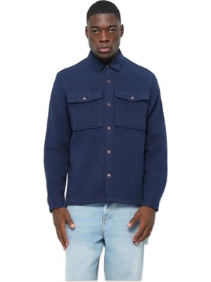 Timberland TB0A44TN Corduroy Collar Utility Over Gömlek Lacivert Erkek Gömlek