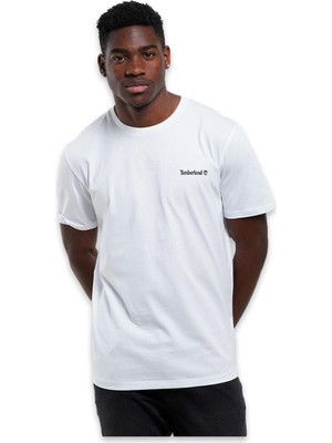 Timberland TB0A5QQT Small Linear Logo Print Tee Beyaz Erkek T-Shirt