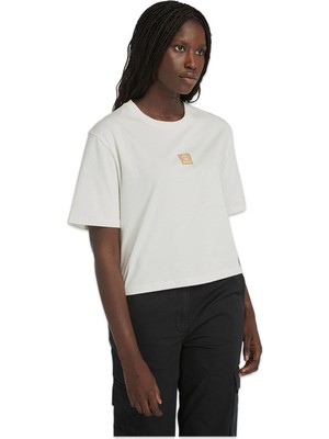 Timberland TB0A5RZX Stack Logo -Sleeve Tee Beyaz Kadın T-Shirt