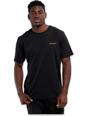 Timberland TB0A5QQT Small Linear Logo Print Tee Siyah Erkek T-Shirt