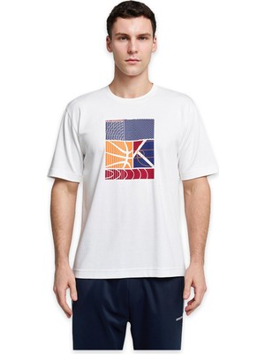 Lescon 26B-1053 Basketbol Kısa Kol Beyaz Erkek T-Shirt
