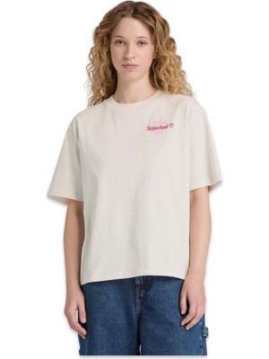 Timberland TB0A5RXM Graphic Sleeve Tee Beyaz Kadın T-Shirt