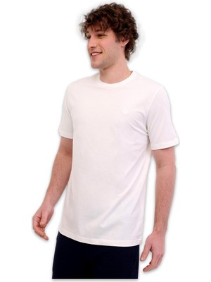 Lumberjack 3m M-CT102 Bsc C Nk 3fx Kırık Beyaz Erkek T-Shirt