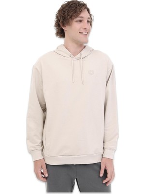 Lumberjack SN73 1011766330 Basic Hoodie Sweat Bej Erkek Sweatshirt