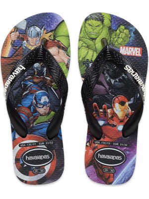 Havaianas 4148300 Kids Top Marvel Ii Parmak Arası Siyah Erkek Çocuk Terlik