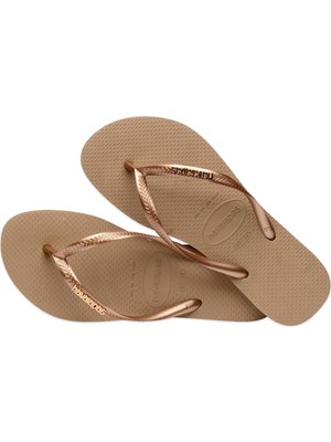 Havaianas 4119875 Slim Logo Metallic Parmak Arası Bronz Kadın Terlik