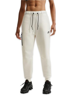 Nike HV6779 Sportswear Tech Fleece Mid-Rise Sweatpants Kırık Beyaz Kadın Eşofman Altı