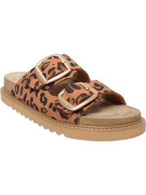 Mammamia D25YT-1445 Günlük Leopar Kadın Terlik
