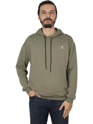 Lumberjack SN73 1011766330 Basic Hoodie Haki Erkek Sweatshirt