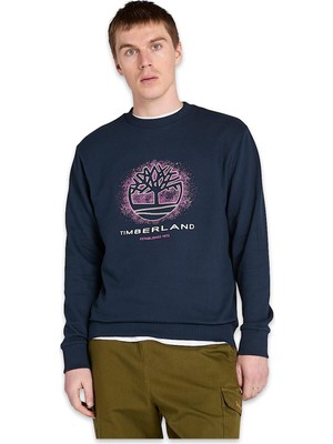 Timberland TB0A5MC7 Front Seasonal Tree Logo Graphic Crewnec Lacivert Erkek Sweatshirt