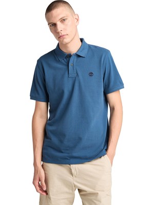 Timberland TB0A6VDP Millers River Pique Sleeve Polo Mavi Erkek T-Shirt