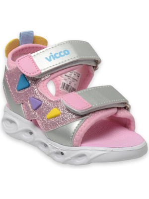 Vicco 321.B24Y204 Hilda Bebe Işılklı Pembe Erkek Çocuk Sandalet