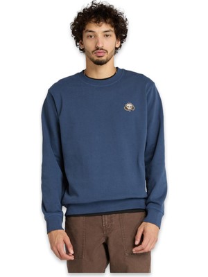 Timberland TB0A6HHK Tree Logo Patch Crewneck Mavi Erkek Sweatshirt