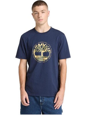 Timberland TB0A5MVR Tree Logo Lake House Graphic Tee Lacivert Erkek T-Shirt