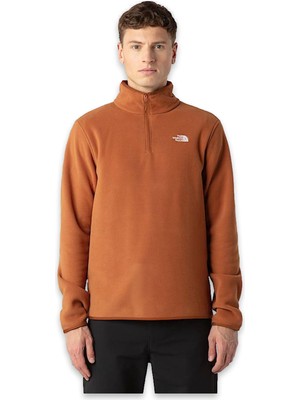 The North Face NF0A8D0Q M Glacier Fleece 1/4 Zip Jacket Turuncu Erkek Outdoor