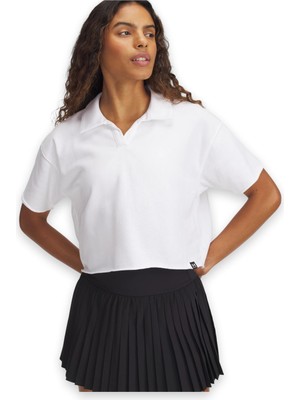 Under Armour 1389639 Ua Icon Terry Polo Beyaz Kadın T-Shirt