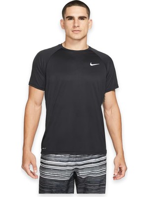Nike Swim NESSA586 Hydroguard Solid Sleeve Siyah Erkek T-Shirt