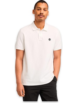 Timberland TB0A6VDP Millers River Pique Sleeve Polo Beyaz Erkek T-Shirt