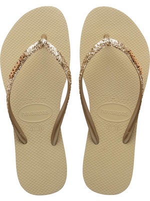 Havaianas 4146975 Slim Glitter Ii Parmak Arası Bej Kadın Terlik