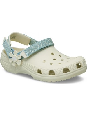 Crocs 212511 Clsc Dnm Flwr Adj Backstrapcgk Krem Çocuk Terlik