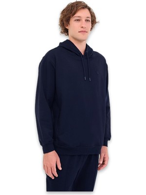 Lumberjack SN73 1011766330 Basic Hoodie Sweat Lacivert Erkek Sweatshirt