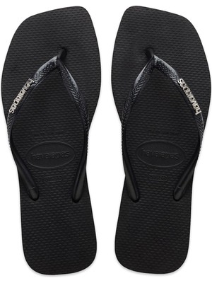 Havaianas 4148257 Square Logo Metallic Parmak Arası Siyah Kadın Terlik