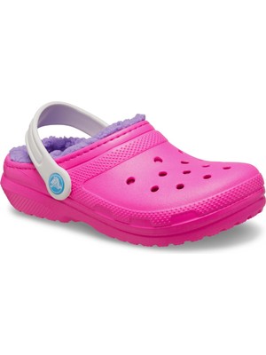 Crocs 207010 Classic Lined Clog K Pembe Çocuk Terlik