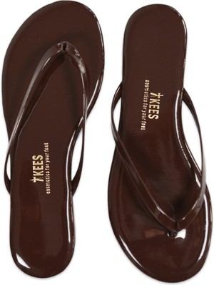 Tkees TK-2011 Klasik Parmak Arası Kahverengi Kadın Terlik