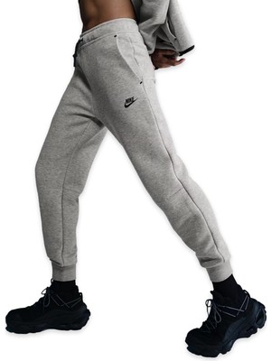 Nike HV6779 Sportswear Tech Fleece Mid-Rise Sweatpants Gri Kadın Eşofman Altı
