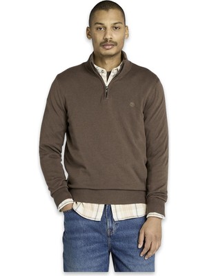 Timberland TB0A2BMX Williams River Cotton Yd 1/4 Zip Sweater Kahverengi Erkek Sweatshirt