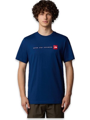 The North Face NF0A87NS M Ss Never Stop Exploring Tee Lacivert Erkek T-Shirt
