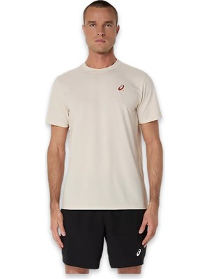 Asics 2041A348 Court Graphic Ss Top Krem Erkek T-Shirt