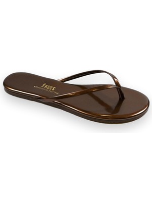 Tkees TK-2011 Klasik Parmak Arası Bronz Kadın Terlik