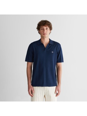 Gant Erkek Lacivert Regular Fit Polo Yaka Kısa Kollu Triko