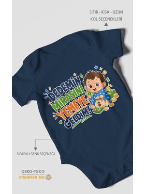 Morivo Kids Dedemin Mirasını Yemeye Geldim! Kısa Kollu Bebek Body %100 Pamuk