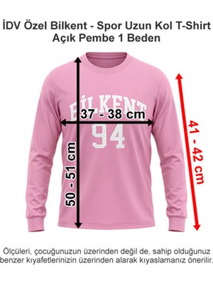 Idv Özel Bilkent - Spor Uzun Kol T-Shirt Açık Pembe 1 Beden