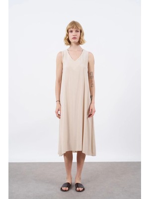 Rouge Basic Perry Tensel V Yaka Elbise