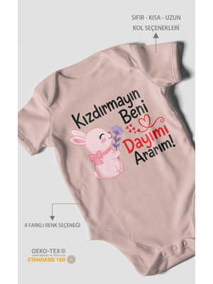 Morivo Kids Kızdırmayın Beni Dayımı Ararım Kısa Kollu Bebek Body %100 Pamuk