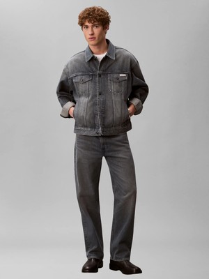 Calvin Klein Erkek Gri Calvin Klein 90S Blue Ash Stone T, Sco, S Gri Erkek Kot Ceket
