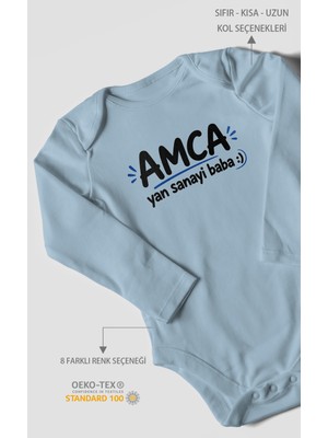 Morivo Kids Amca ve Yan Sanayi Babaya Özel Uzun Kollu Bebek Body %100 Pamuk