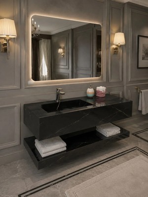 Akay Dizayn Porselen Banyo Lavabosu - Siyah L01