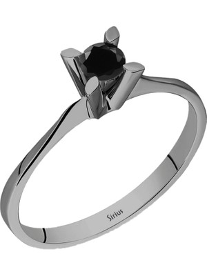 Sirius Pırlanta 0,17 Karat Siyah Pırlanta Tektaş Yüzük 0402R0076