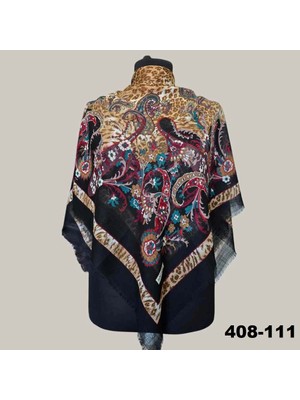Soft İpek Soft Ipek Etnik Desenli Flamlı Kotton Eşarp 408-111